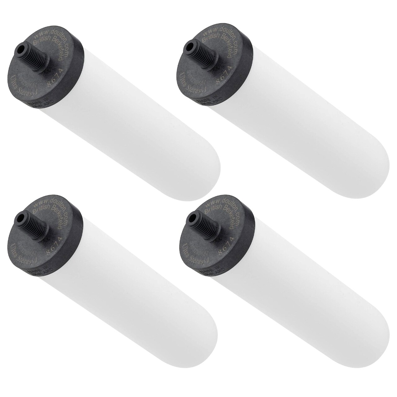 British Berkefeld Doulton Ceramic Water Filter Candle W9121226 7" Ultra Sterasyl Authentic Gravity PFAS (PFOA and PFOS) Reduction 8674, Pack of 4